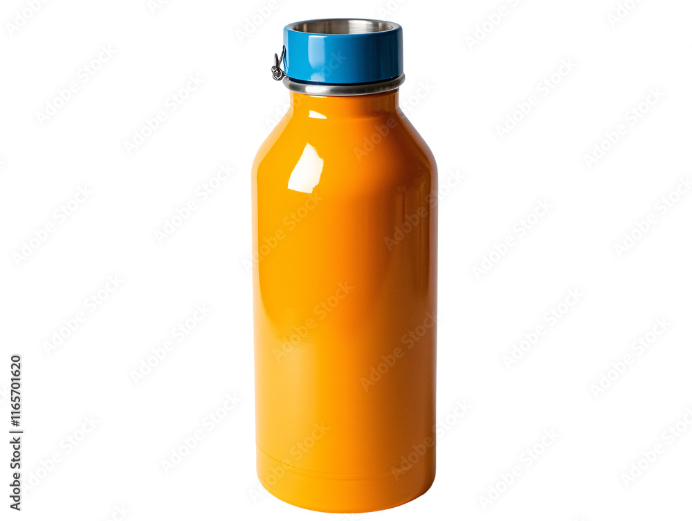 Isolated Yellow Metallic Water Bottle Isolated Yellow Metallic Water Bottle