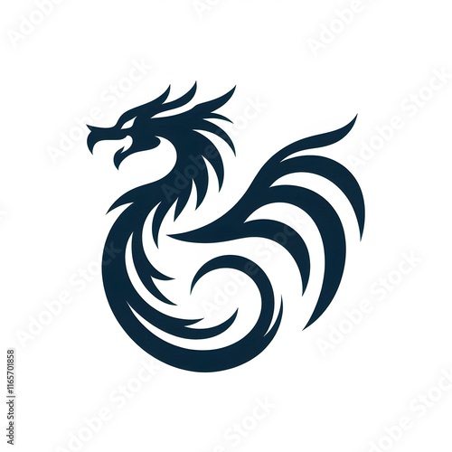 Wallpaper Mural AI Generate of Unique, Simple, Low-detail Logo Recognizable Idiosyncratic of Dragon Torontodigital.ca