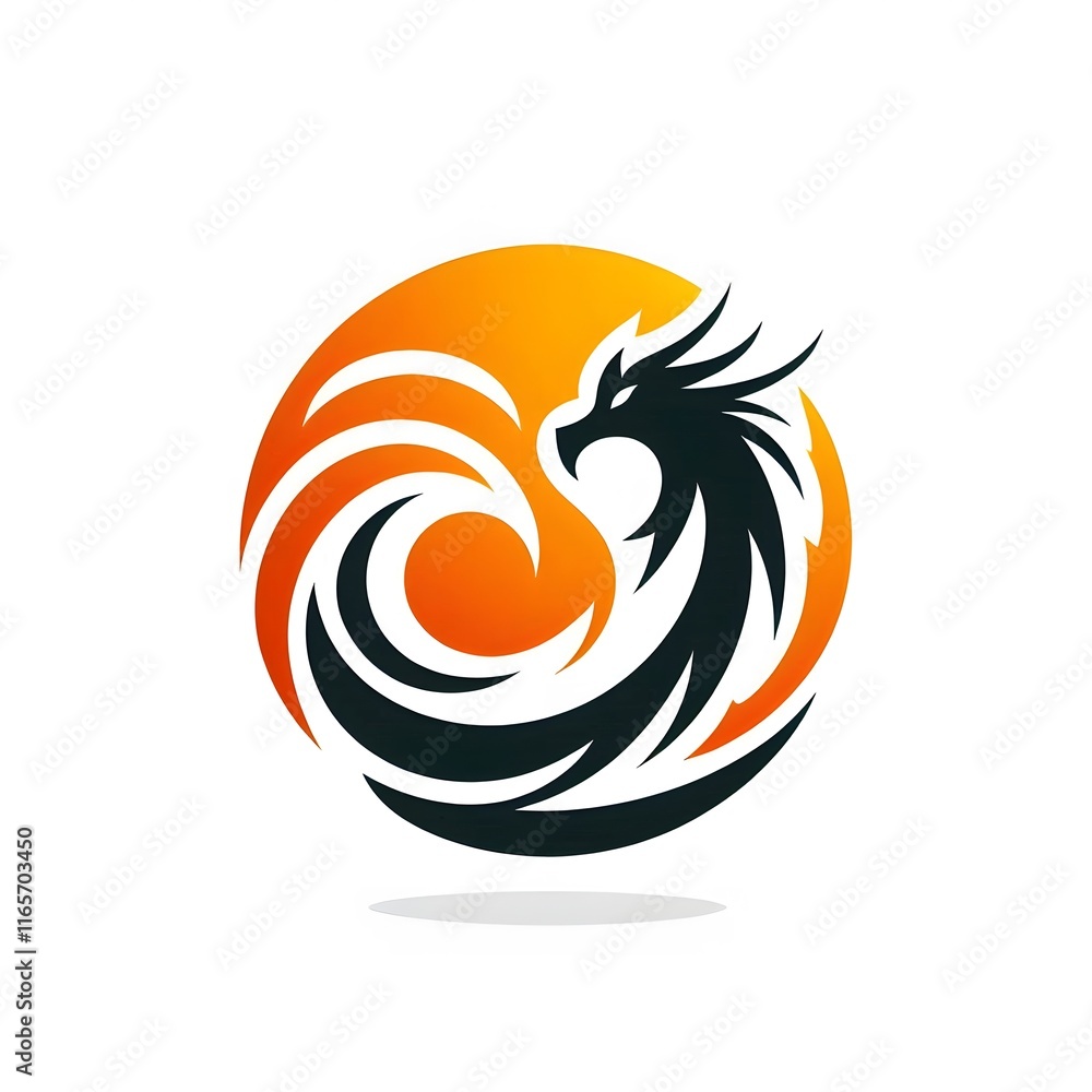 Obraz premium AI Generate of Unique, Simple, Low-detail Logo Recognizable Idiosyncratic of Dragon