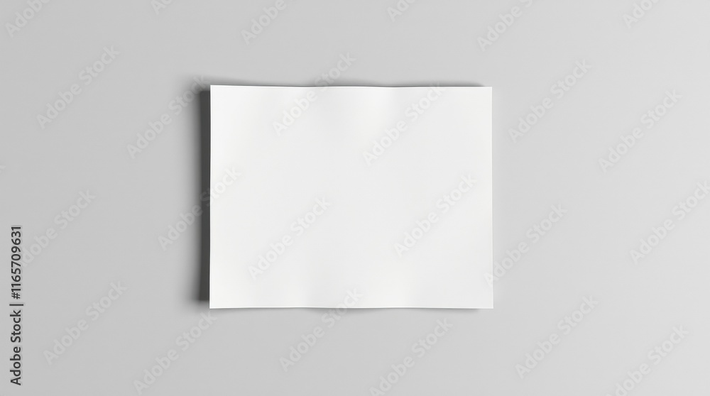 Minimalist composition with white paper and smooth gray backdrop Minimalist composition with white paper and smooth gray backdrop