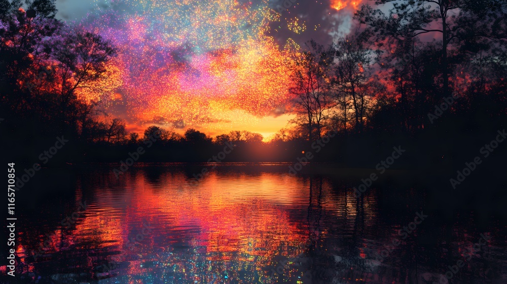 fire in the water on new year. fire in the water on new year.