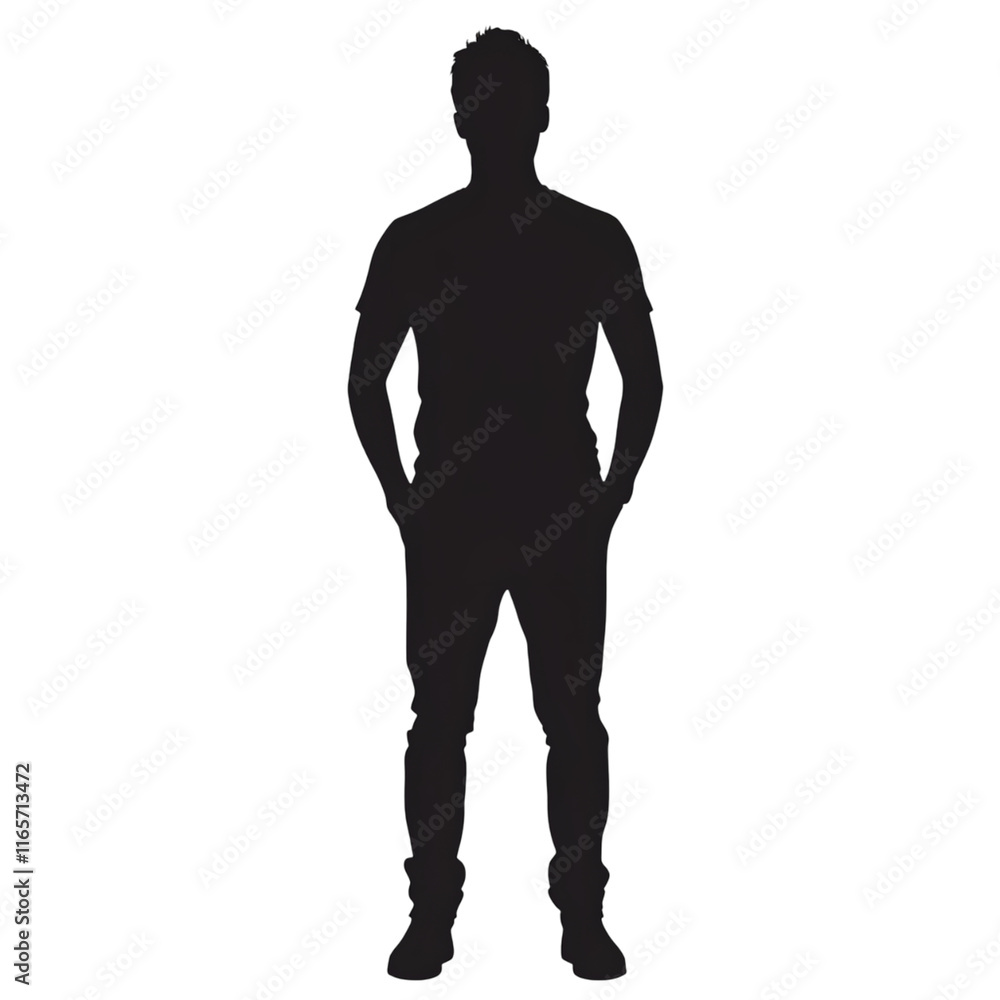Man with hands in pocket standing silhouette isolated on transparent background Man standing silhouette png Man with hands in pocket standing silhouette isolated on transparent background Man standing silhouette png