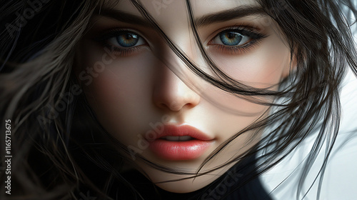 Wallpaper Mural A close-up portrait of a woman with striking features and hair. Torontodigital.ca