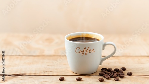 cup of coffee with beans