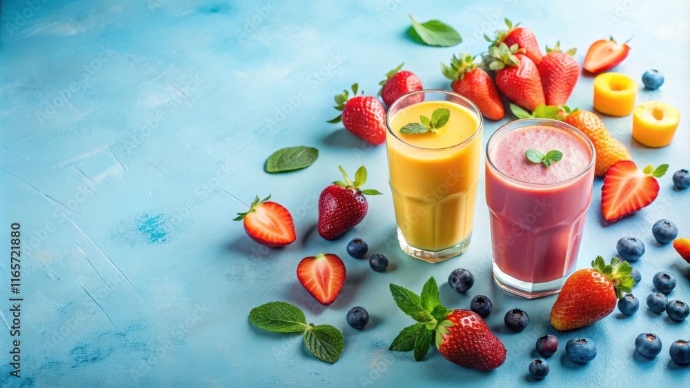 Refreshing Summer Fruit Smoothies with Berries and Mint Refreshing Summer Fruit Smoothies with Berries and Mint
