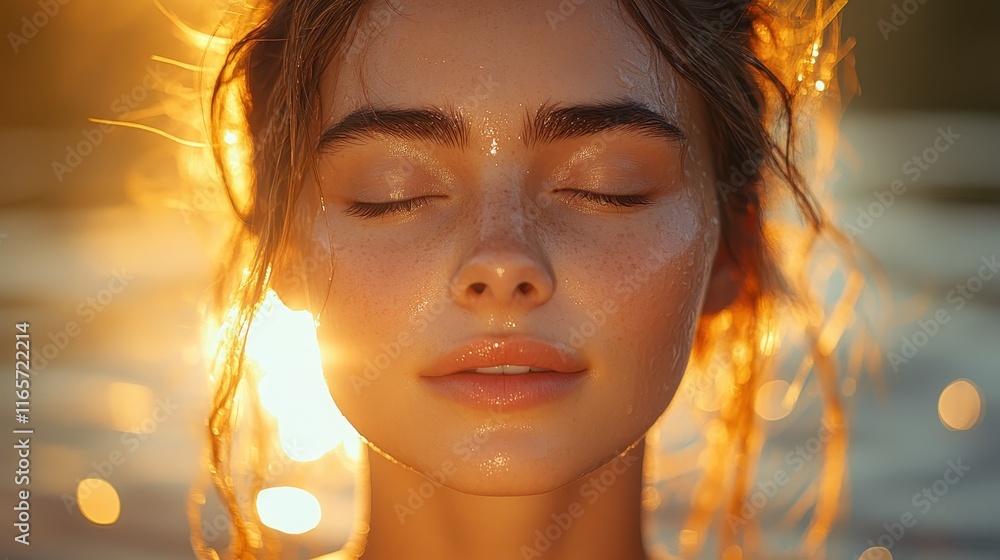 Lakeside makeup application with natural light highlighting subtle beauty Lakeside makeup application with natural light highlighting subtle beauty
