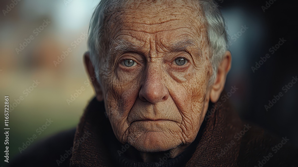 Lonely elderly man with deep wrinkles gazes thoughtfully in a moody, atmospheric setting showcasing emotions and solitude Lonely elderly man with deep wrinkles gazes thoughtfully in a moody, atmospheric setting showcasing emotions and solitude