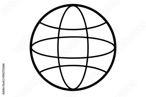 Globe Outline Icon Vector - SVG File