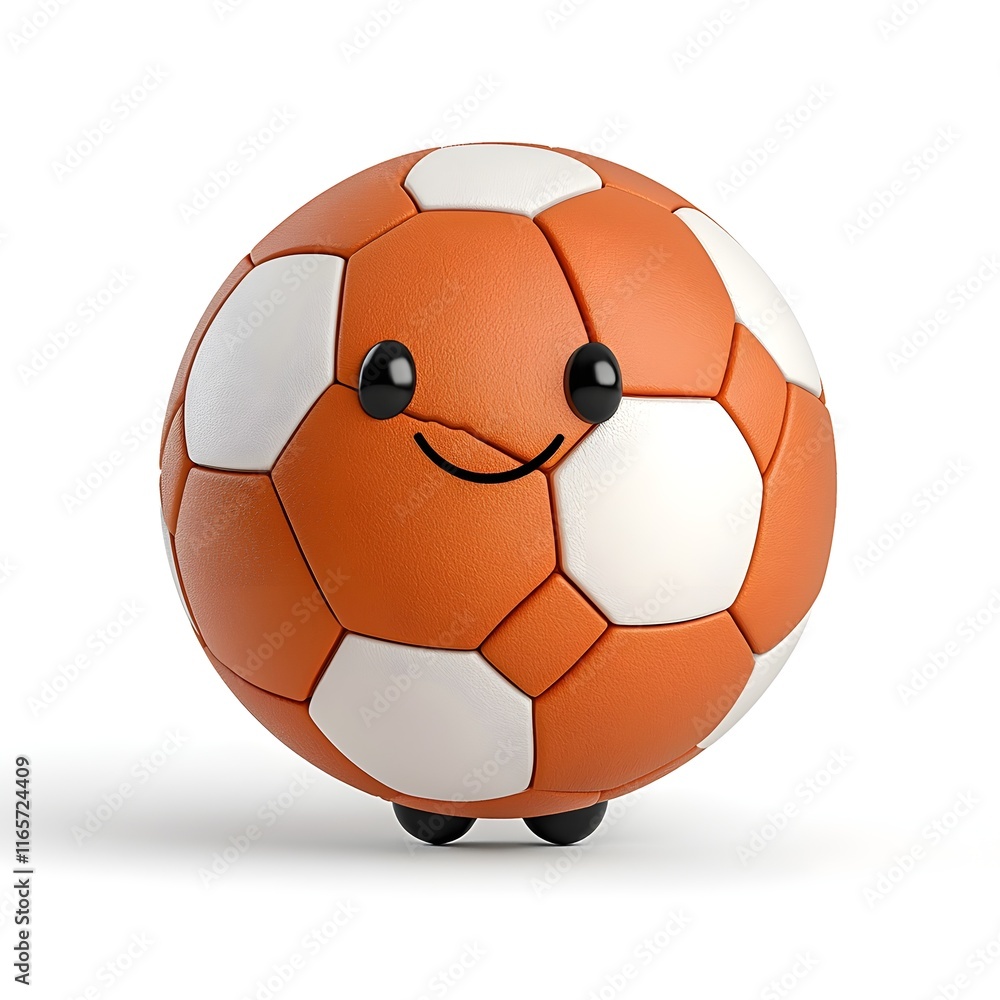 Cartoonish soccer ball with a smile on its face Cartoonish soccer ball with a smile on its face