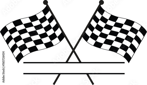Double Crossed Checkered flags eps vector racing flag, motorbike racing, car racing flag