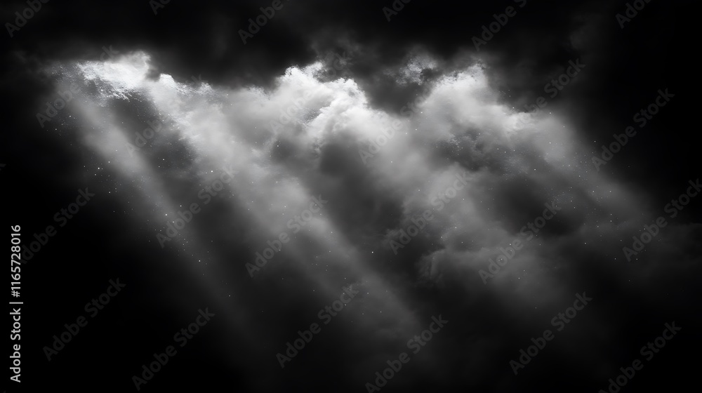 Obraz premium Light beams break through dark storm clouds