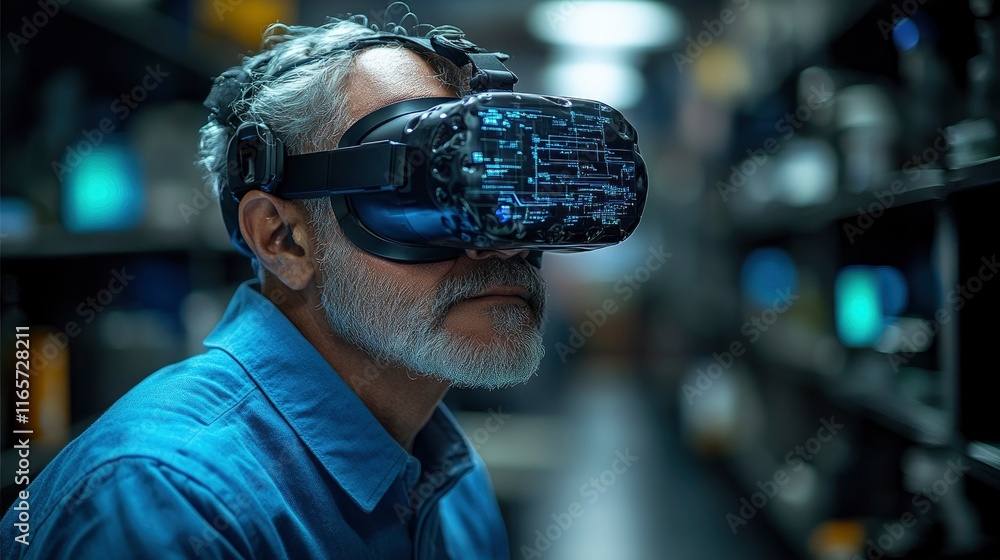 Scientists conducting experiment with virtual reality visualization Scientists conducting experiment with virtual reality visualization