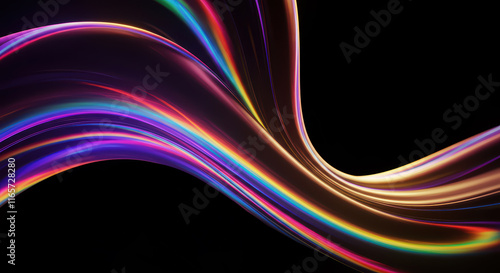 overlay rainbow neon lines effect