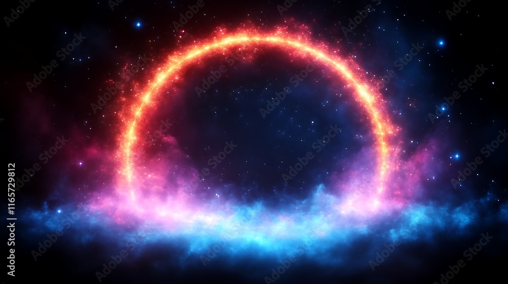 Fiery Ring Nebula Cosmic Space Background Fiery Ring Nebula Cosmic Space Background