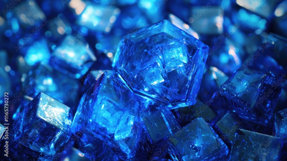 A Stunning Close-Up of Sparkling Blue Crystals A Stunning Close-Up of Sparkling Blue Crystals