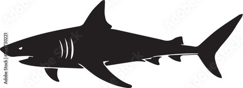 black and white shark logo type silhouette design