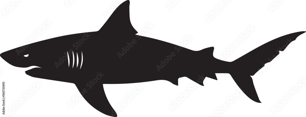 Obraz premium black and white shark logo type silhouette design