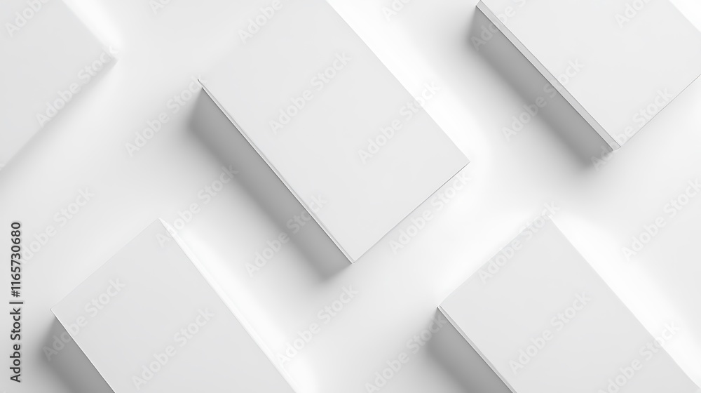 White Rectangular Boxes Arranged in a Geometric Pattern White Rectangular Boxes Arranged in a Geometric Pattern