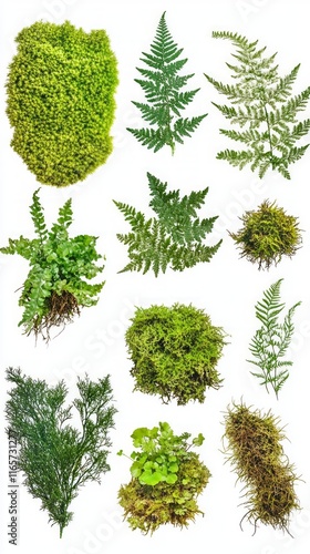 A Captivating Collection of Diverse Moss and Fern Specimens, Displaying the Exquisite Beauty of Nature's Flora photo