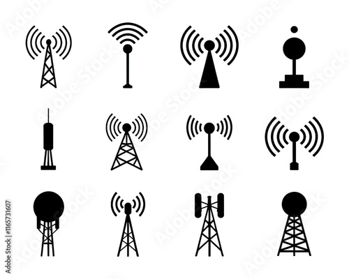 Antena icons set vector illustration isolated on white background
