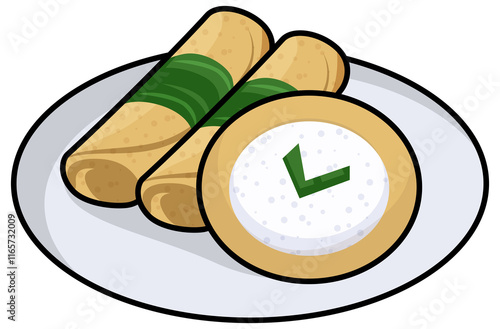 serabi solo illustration. indonesian traditional food