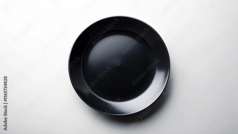 Elegant Black & White Plate Silhouette: Culinary & Design Template Elegant Black & White Plate Silhouette: Culinary & Design Template
