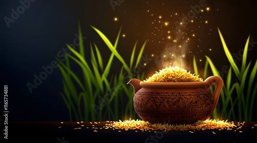  Thaipongal 2025 with vibrant decorations, Tamil culture  Vibrant Thaipongal Designs poster