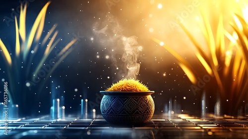  Thaipongal 2025 with vibrant decorations, Tamil culture  Vibrant Thaipongal Designs poster