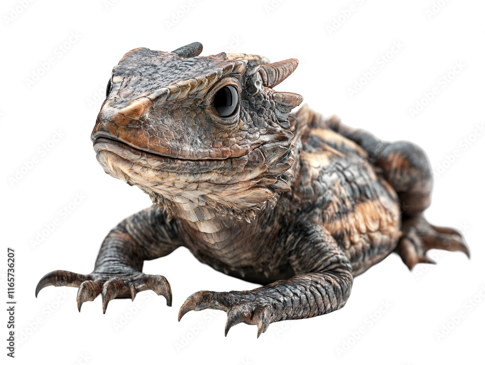 Isolated Fantasy Lizard with Spikes Isolated Fantasy Lizard with Spikes