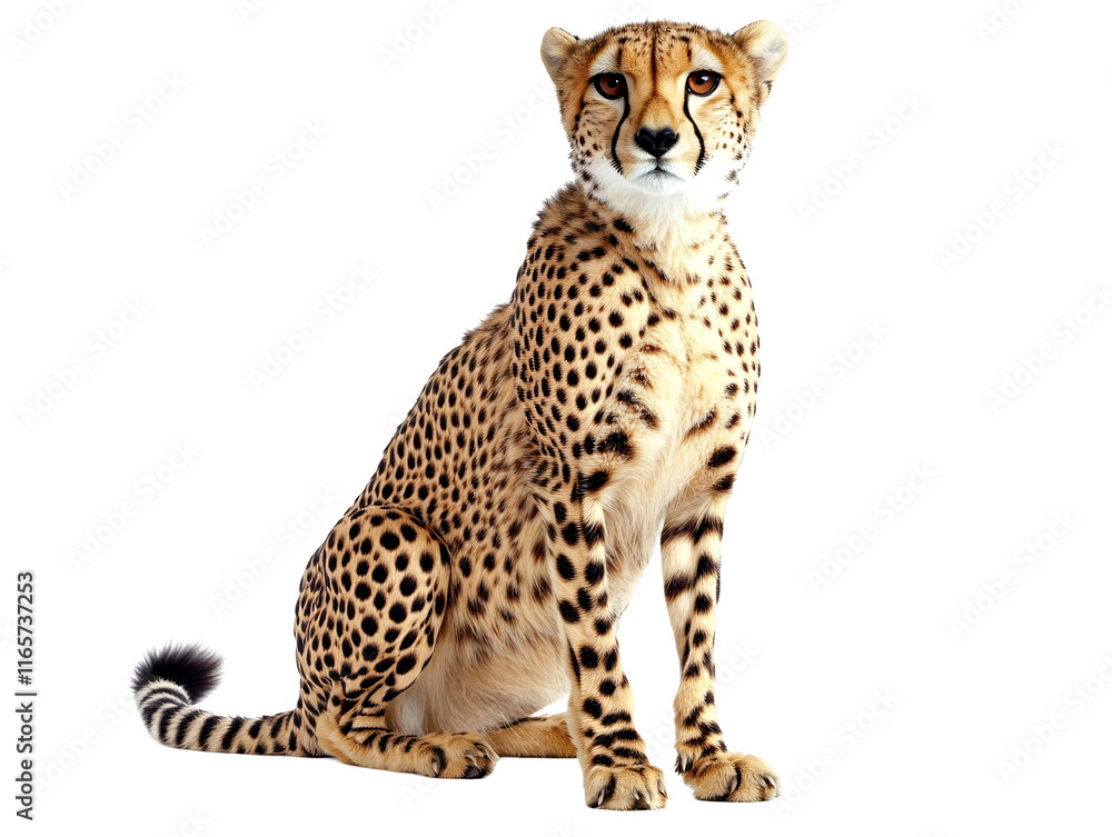 Isolated Cheetah Sitting Isolated Cheetah Sitting