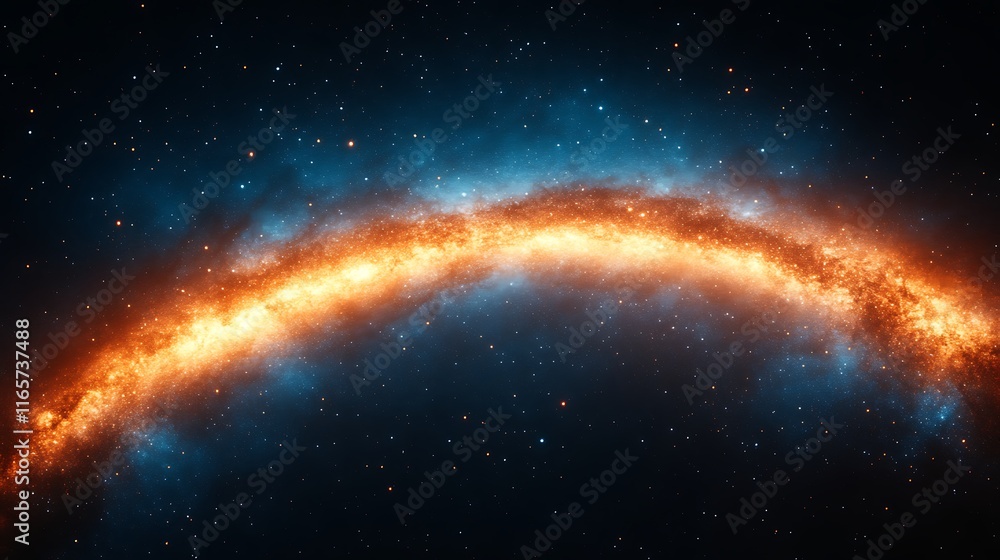 Fototapeta premium Celestial Arc A Glowing Nebula In Deep Space