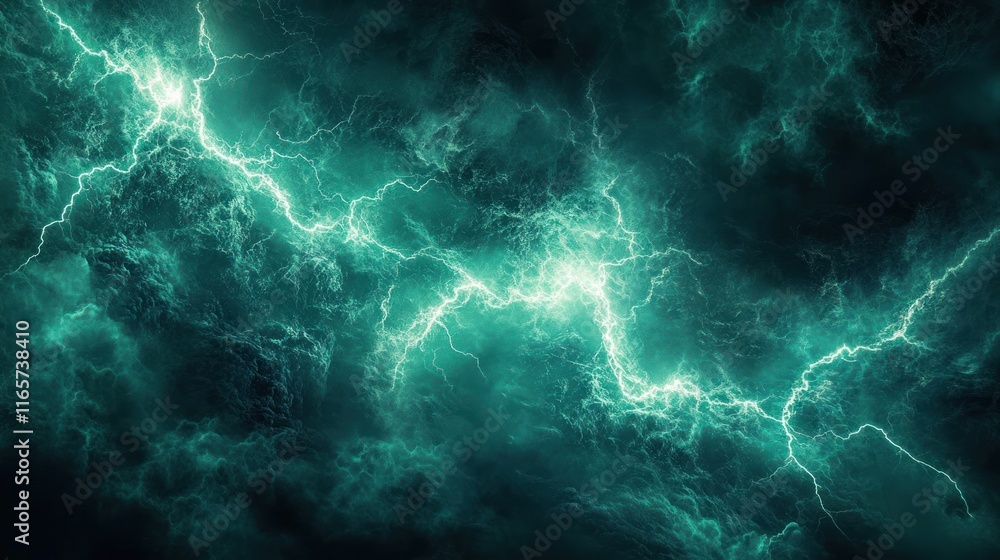 Teal lightning storm, energy, power. Teal lightning storm, energy, power.