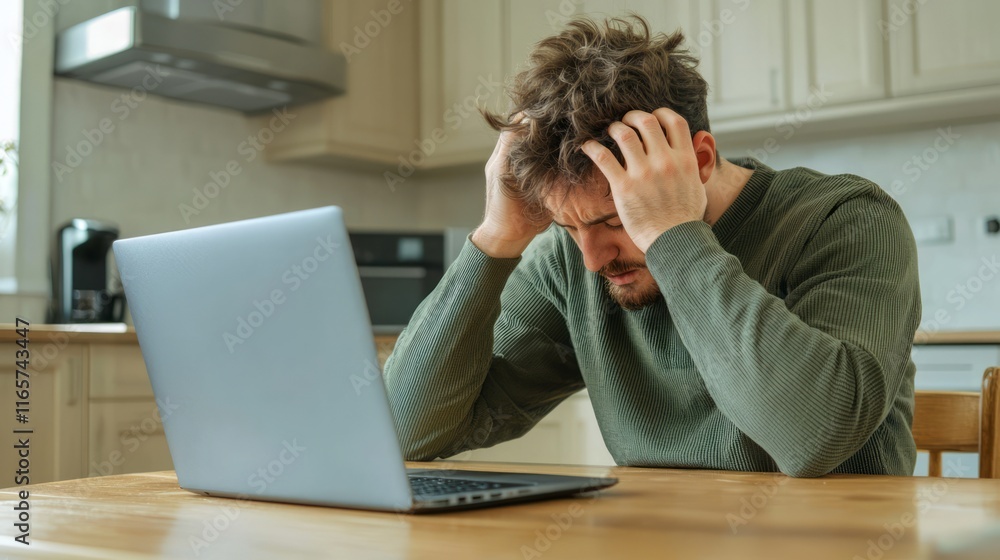 Resilience in Unemployment: Person Researching Job Opportunities at Home with Laptop in Warm Cozy Setting Resilience in Unemployment: Person Researching Job Opportunities at Home with Laptop in Warm Cozy Setting