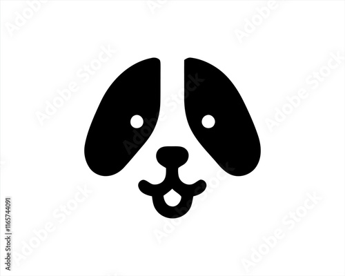 Dog Logo design template. Dog head icon. Vector illustration. Simple silhouette. Flat style. Cartoon dog face logo. Animal logotype concept. 