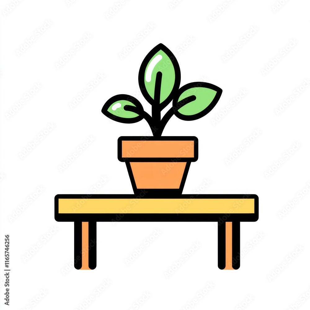Obraz premium Potted Plant Sitting on a Small Wooden Table