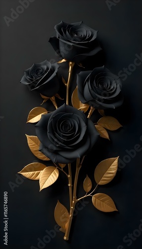 golden black rose background photo