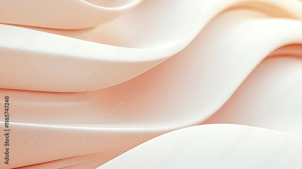 Obraz premium Abstract Peach and White Wave Form Design