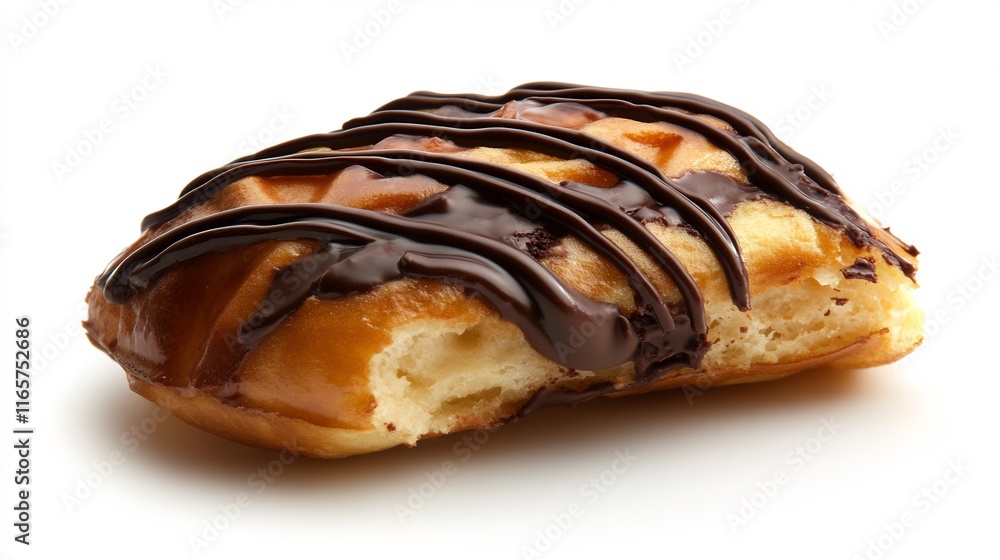 Fototapeta premium Delicious Chocolate-Covered Waffle Pastry, Sweet Treat