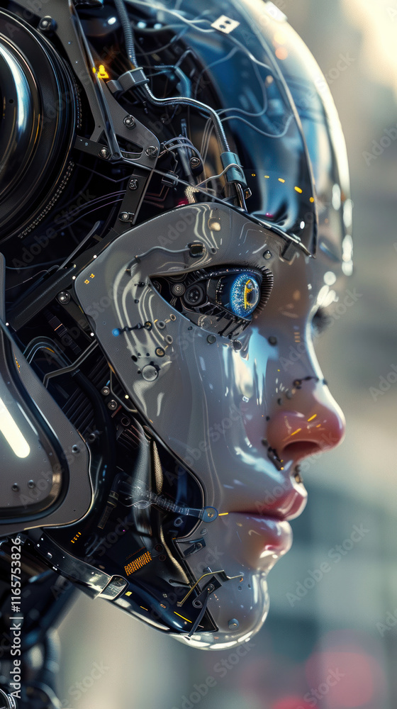 artificial super intelligence computer, female face,. artificial super intelligence computer, female face,.