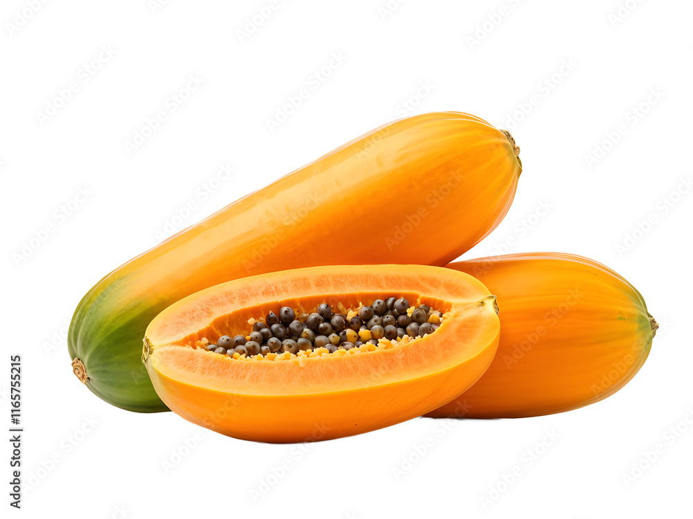 Papaya Isolated on Transparent Background Papaya Isolated on Transparent Background