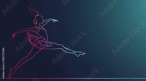 Ballet Dancer Outline Cartoon Vector Design