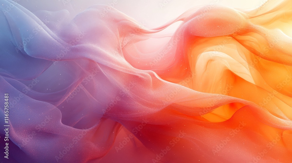 Fototapeta premium Abstract swirling fabric in warm and cool tones.