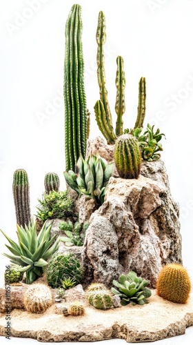 Wallpaper Mural 220. 20. a display of desert plants, studio lighting, isolated on a white background, --ar 9:16 --v 6.1 Job ID: 51b35024-7a55-4e65-83bb-fb38962795e6 Torontodigital.ca