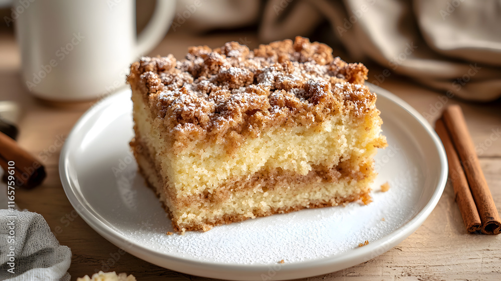 Generous Slice of New York Crumb Cake for Celebration Generous Slice of New York Crumb Cake for Celebration