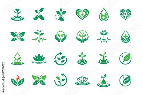 plant growing concept logo design on white background 