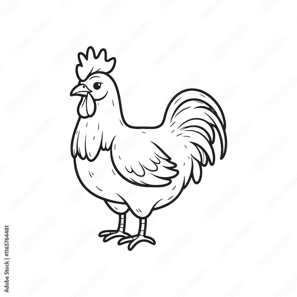 hen line art and silhouettes of hen chicken. vector Illustration hen line art and silhouettes of hen chicken. vector Illustration