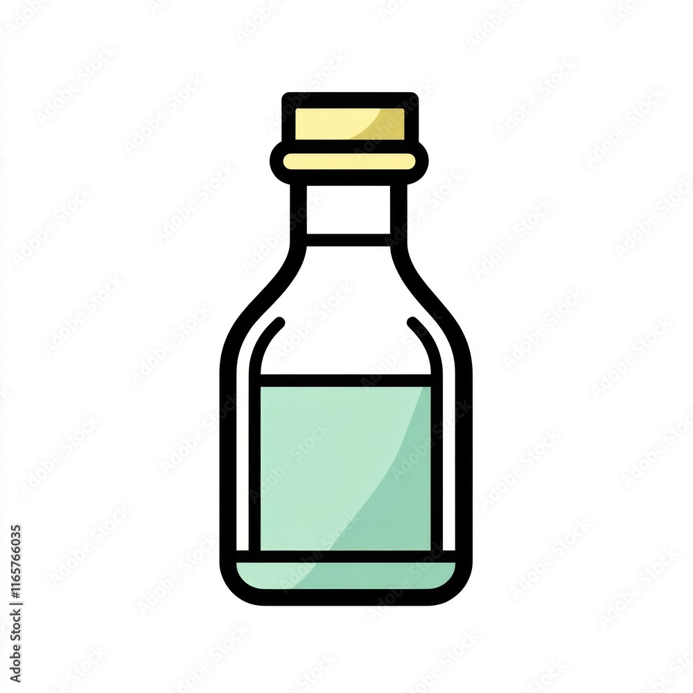 A simple illustration of a glass bottle with liquid A simple illustration of a glass bottle with liquid