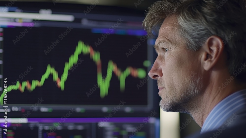 Stressed Businessman Analyzing Stock Market Charts Stressed Businessman Analyzing Stock Market Charts