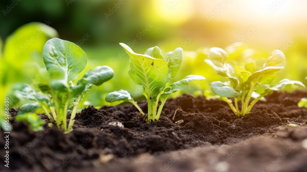 Shallow Field of Young Plants Under Soft Light Shallow Field of Young Plants Under Soft Light