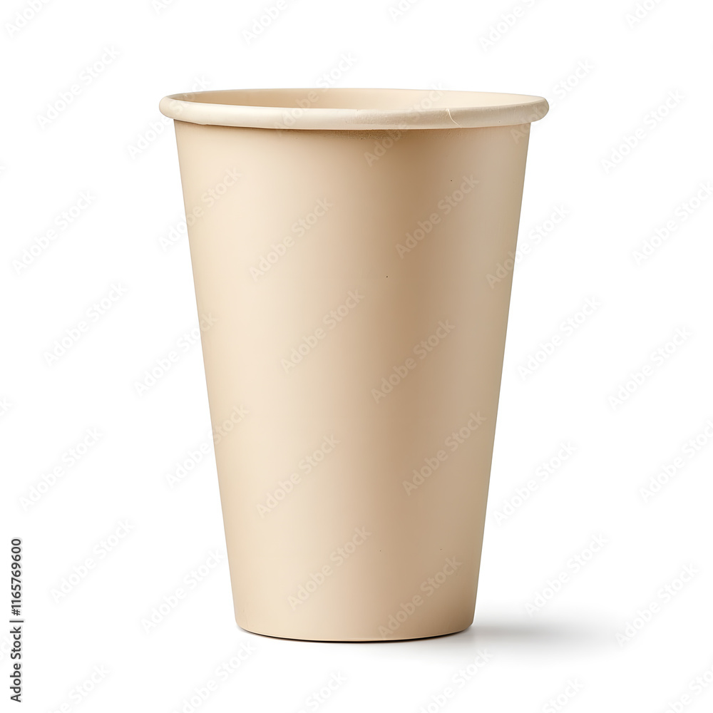 Brown paper coffee cup mock up isolated on a white background Brown paper coffee cup mock up isolated on a white background